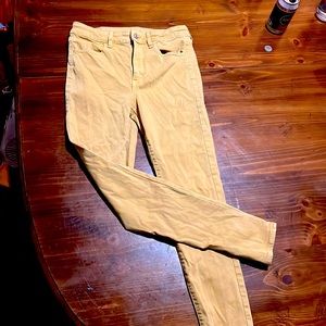 Tan mustard stretch pants